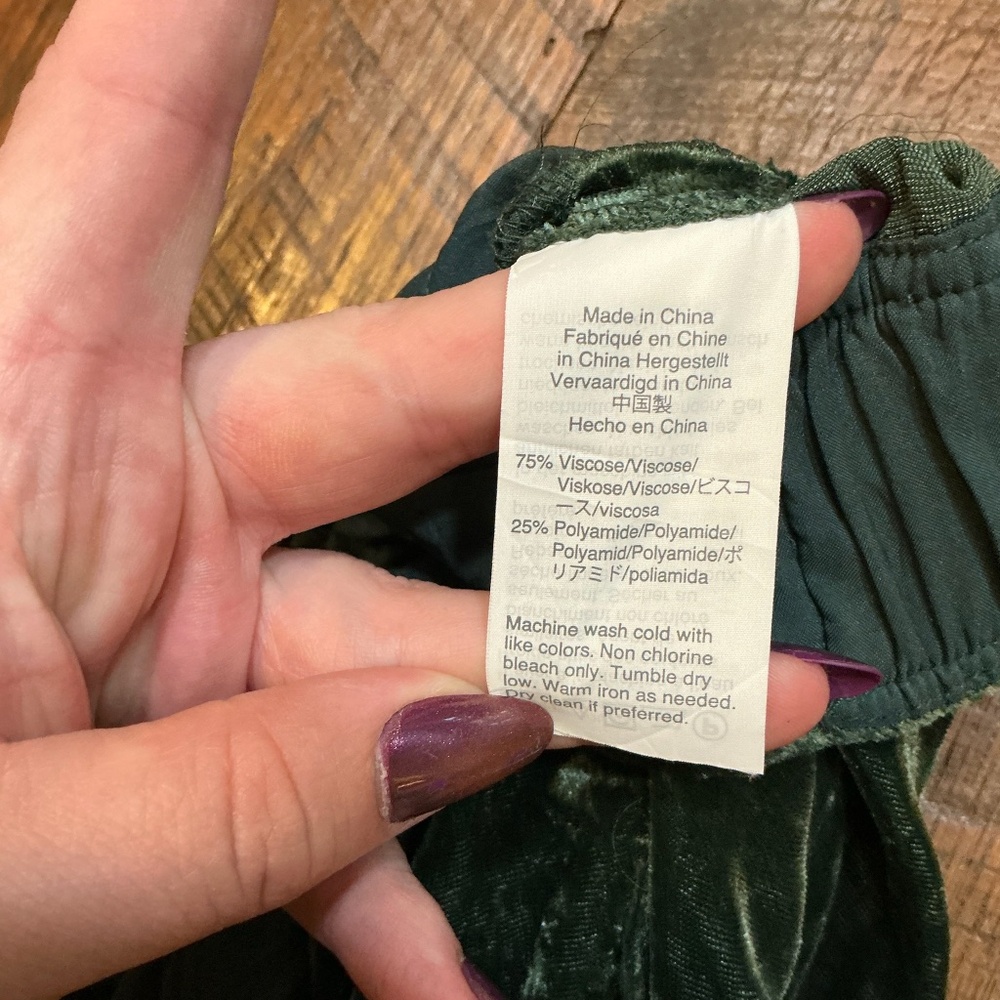 Madewell Velvet Huston Pull-On Crop Pants Women’s Size Medium in Smoky Spruce - Picture 12 of 12